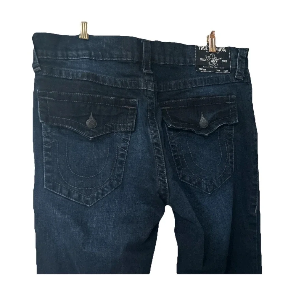 True Religion Geno Big T Flap Pocket Relaxed Slim Fit Jeans Men's Size 36x32.5